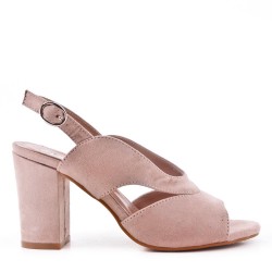 Sandale à talon en simili daim pour femme