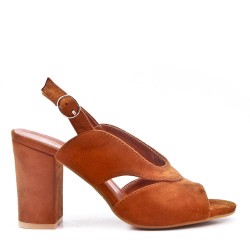 Sandale à talon en simili daim pour femme