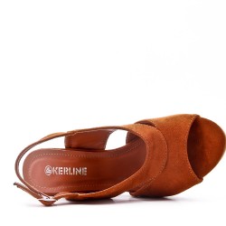 Sandale à talon en simili daim pour femme