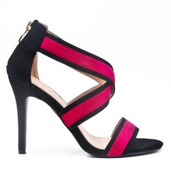 Sandale à talon en simili daim pour femme