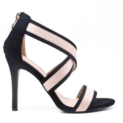 Sandale à talon en simili daim pour femme