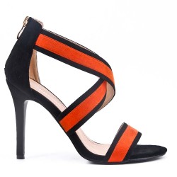 Sandale à talon en simili daim pour femme