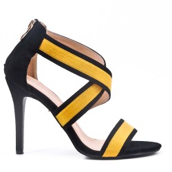 Sandale à talon en simili daim pour femme
