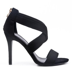 Sandale à talon en simili daim pour femme