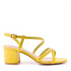 Sandale à talon en simili cuir