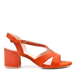 Sandale à talon en simili daim pour femme