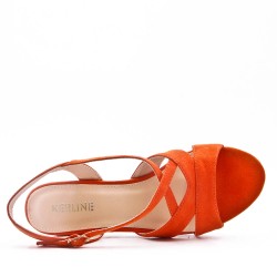 Sandale à talon en simili daim pour femme