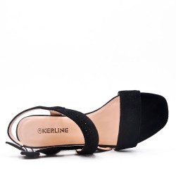 Sandale à talon en simili daim pour femme
