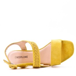 Sandale à talon en simili daim pour femme