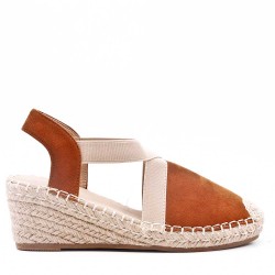 Sandale compensée à semelle espadrille