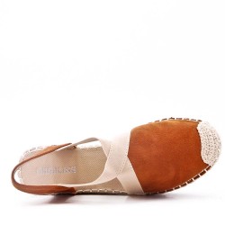 Sandale compensée à semelle espadrille