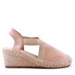 Sandale compensée à semelle espadrille