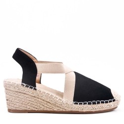 Sandale compensée à semelle espadrille