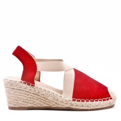 Sandale compensée à semelle espadrille