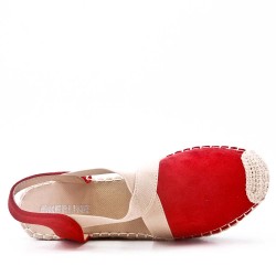 Sandale compensée à semelle espadrille