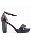 Faux leather heeled sandal