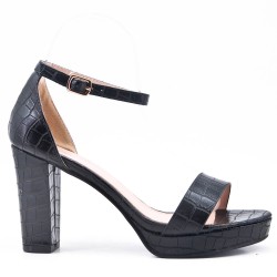 Faux leather heeled sandal