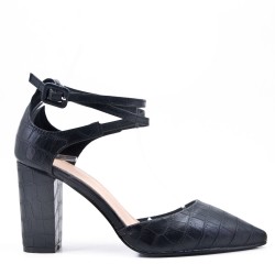 Faux leather heeled sandal