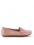 Patent moccasin for women