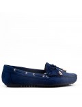 Moccasin in faux suede with bow