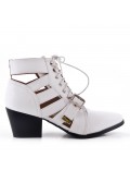 Spring Summer heeled ankle boots women shoes