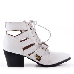 Spring Summer heeled ankle boots women shoes