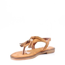 Flat sandals in faux suede for women