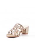 Faux leather heeled sandal