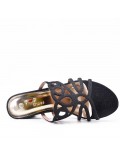 Faux leather heeled sandal