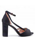 Faux leather heeled sandal