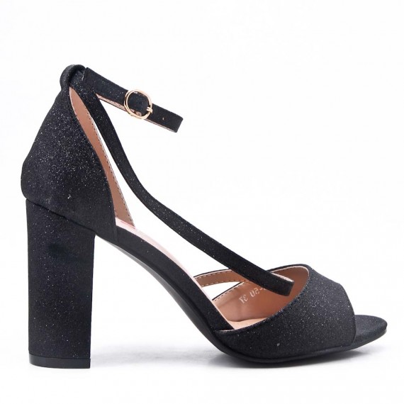 Faux leather heeled sandal