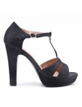 Faux leather heeled sandal