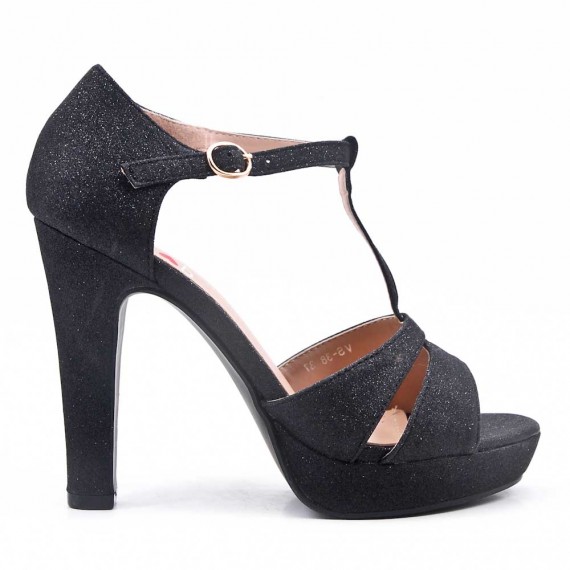 Faux leather heeled sandal