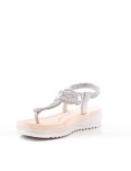 Women's faux leather wedge sandal