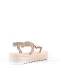 Women's faux leather wedge sandal