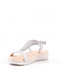 Women's faux leather wedge sandal