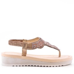 Sandale compensée en simili cuir pour femme