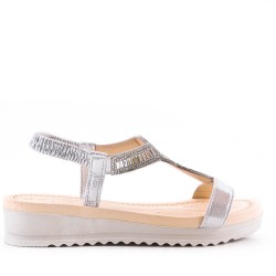 Women's faux leather wedge sandal