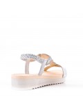 Women's faux leather wedge sandal