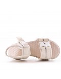 Flat sandals in a material mix for women