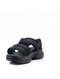 Flat sandals in a material mix for women