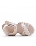 Flat sandals in a material mix for women