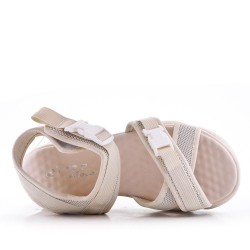 Flat sandals in a material mix for women