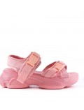 Flat sandals in a material mix for women