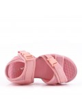 Flat sandals in a material mix for women