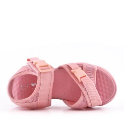 Flat sandals in a material mix for women