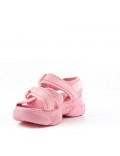 Flat sandals in a material mix for women