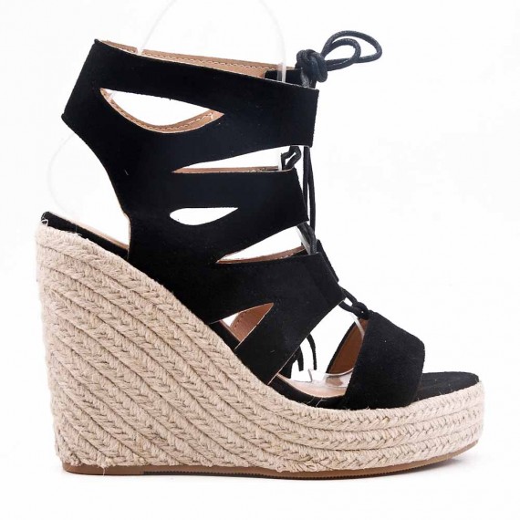 Wedge sandal with espadrille sole