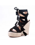 Wedge sandal with espadrille sole