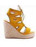 Wedge sandal with espadrille sole